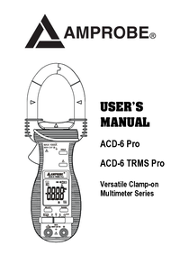Thumbnail of document Manual - ACD-6 PRO Digital Clamp Meter 600 V AC/DC